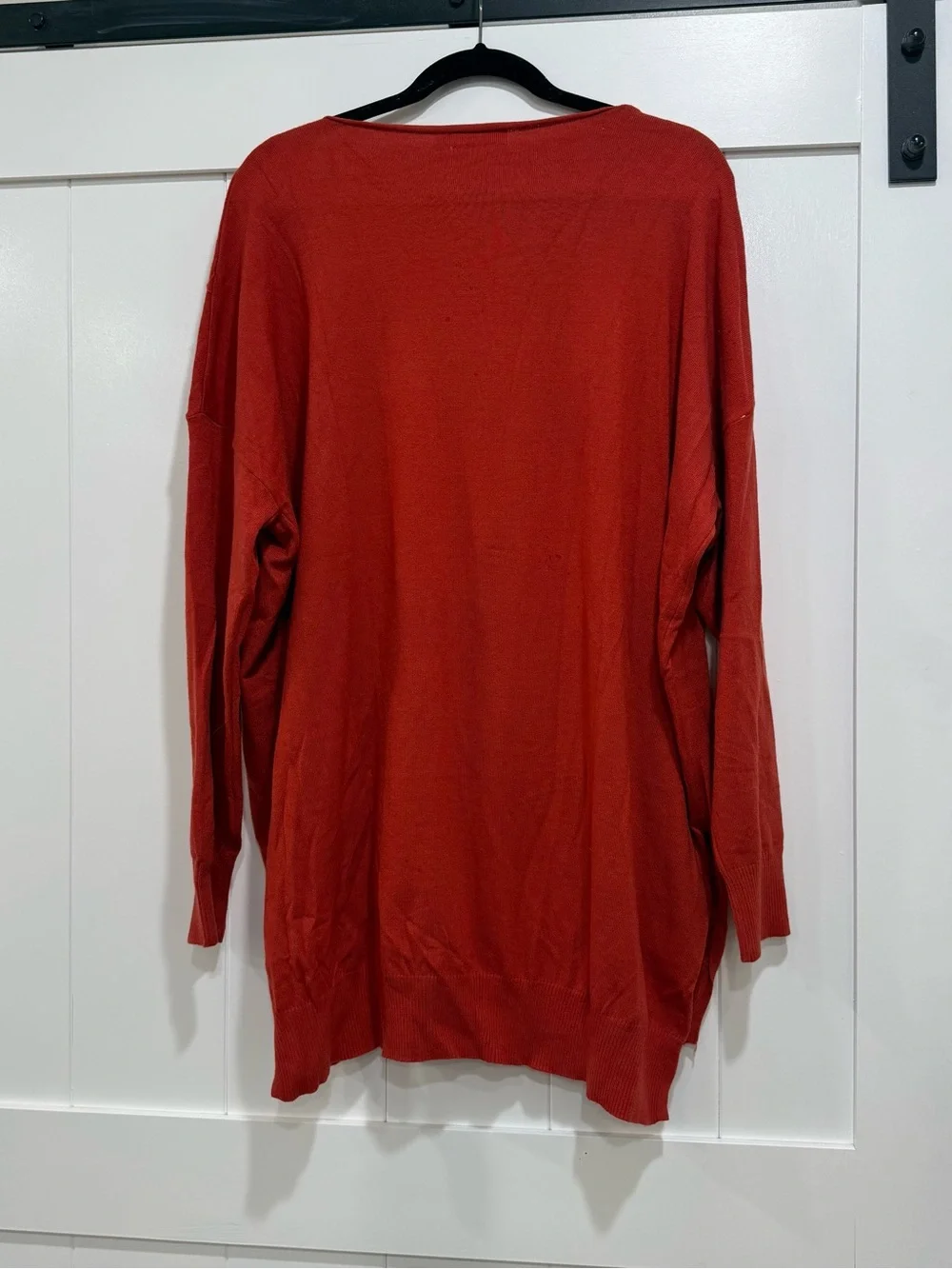 Chic Soul V-Neck Oversized Sweater - Rust